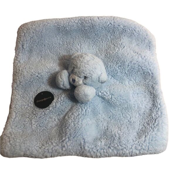 Ebba plush lovey security blanket. Blue Bear - Picture 1 of 6
